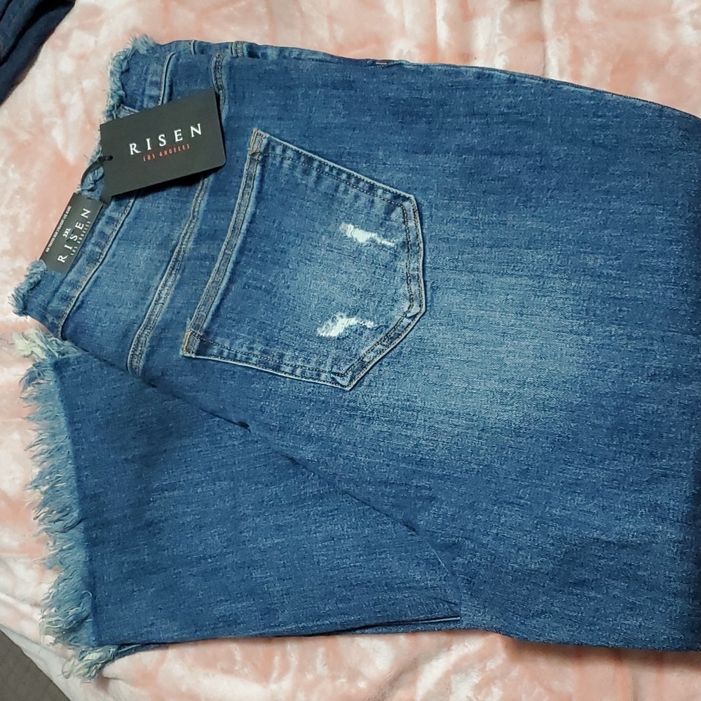Risen jeans High Waist frayed hem straight leg size 3XL
